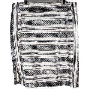 Ann Taylor Loft Sz 14 Pencil Skirt Knee Length High Rise Geometric Striped